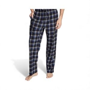 Nautica Men's Blue Plaid Lightweight Comfort WaistbandCozy Fleece Pajama Pants L